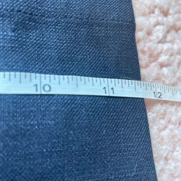 Rebecca Taylor Navy wide leg side button linen blend trouser 12 - Picture 10 of 12